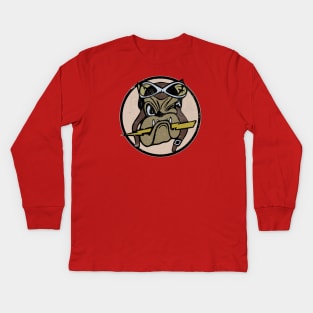 WW2 61st Fighter Squadron - Top Dogs (distressed) Kids Long Sleeve T-Shirt